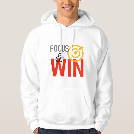 Focus & Win Hoodie – Motiverende Succes Mentalitei (Voorkant)