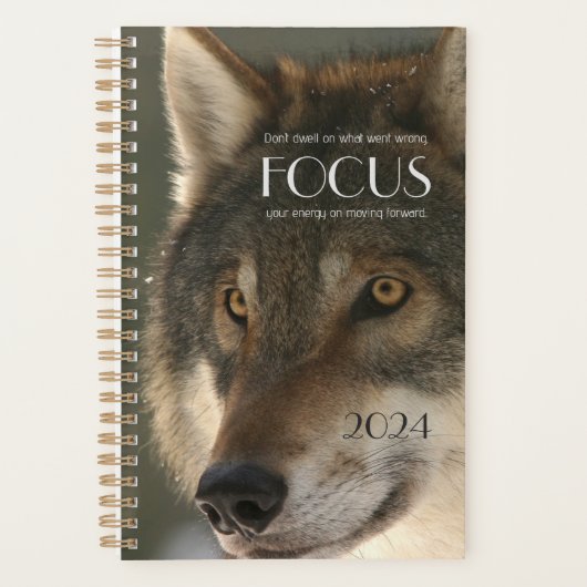 Focuscitaat over Wolf-beeld Inspiratie Planner (Voorkant)