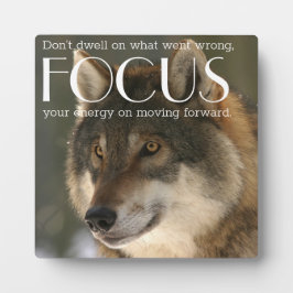 Focuscitaat over Wolfbeeld-aanmoediging Fotoplaat