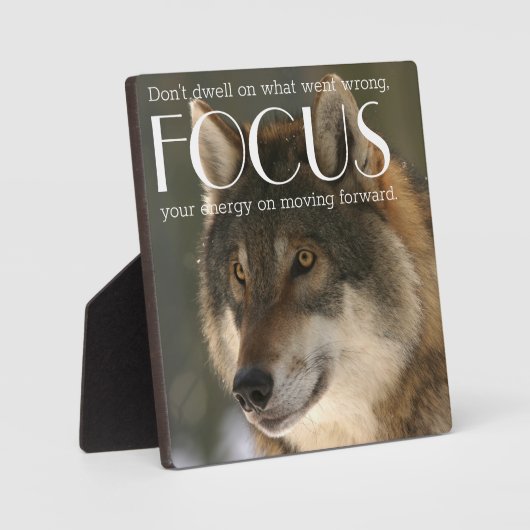 Focuscitaat over Wolfbeeld-aanmoediging Fotoplaat (Voorkant)