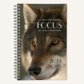 Focuscitaat over Wolfbeeld Inspiratie Notitieboek (Voorkant)