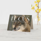 Focuscitaat over Wolfbeeld van Aanmoediging Kaart (Gele Bloem)