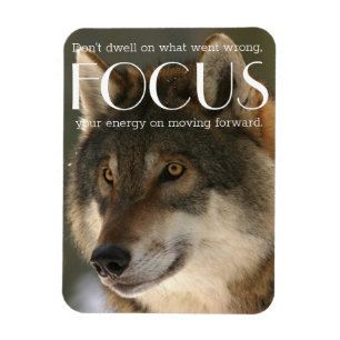 Focuscitaat over Wolfbeeld van Aanmoediging Magneet