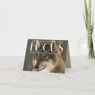 Focuscitaat over Wolfbeeld van Aanmoediging Notitiekaartje
