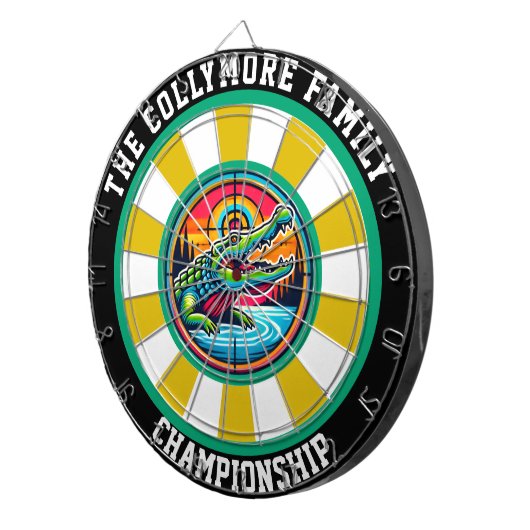 Focused Crocodile Lake Circle Dartbord (Voorkant Rechts)