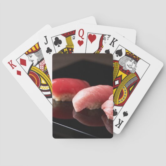 Focused Tuna Trio on Glossy Black Pokerkaarten (Achterkant)