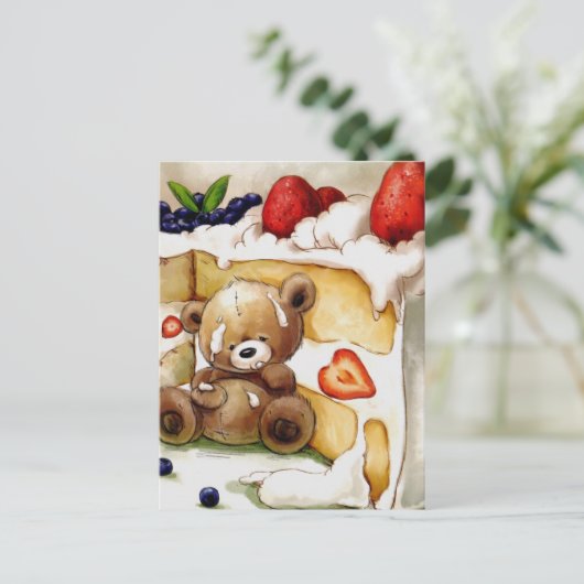 Födelsedags Nalle Briefkaart (Staand voorkant)