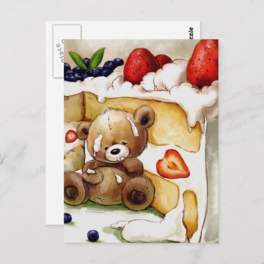 Födelsedags Nalle Briefkaart (Voorkant / Achterkant)