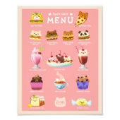 Fodie beren menu art print foto afdruk (Voorkant)