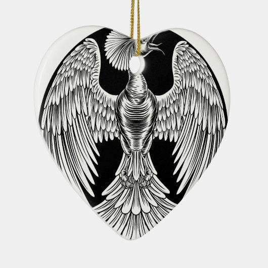 Foenix Fire Bird Design Keramisch Ornament (Rechts)