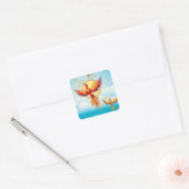 Foenix Fire Bird Rising Vierkante Sticker (Envelop)
