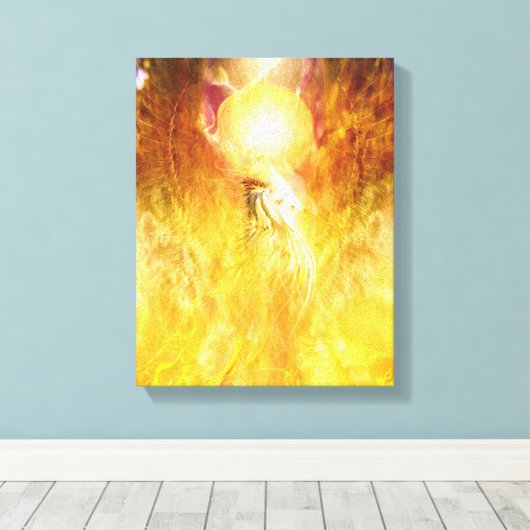 Foenix Fire Bird TRANSMUTATION Canvas Afdruk (Insitu (Houten vloer))