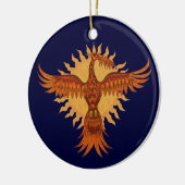 Foenix-ontwerp voor kerstboomversiering met vuurvo keramisch ornament (Links)