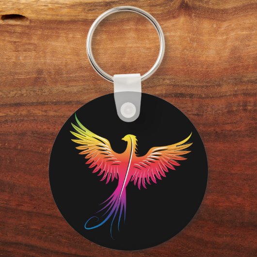 Foenix stijgend in vlamkleuren sleutelhanger (Voorkant)