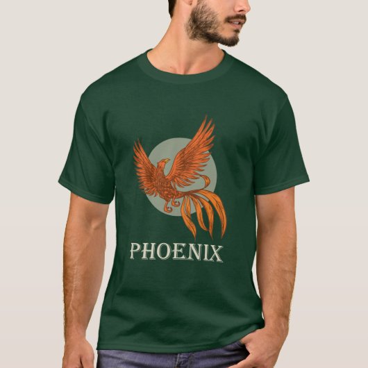 Foenix-vogel Rode Rising T-shirt (Voorkant)