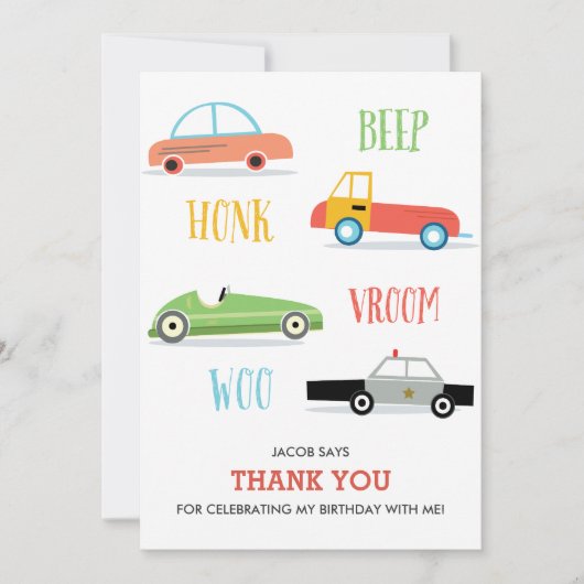 Foep Honk Woo Kind: dank u uw kaartje Kaart (Voorkant)