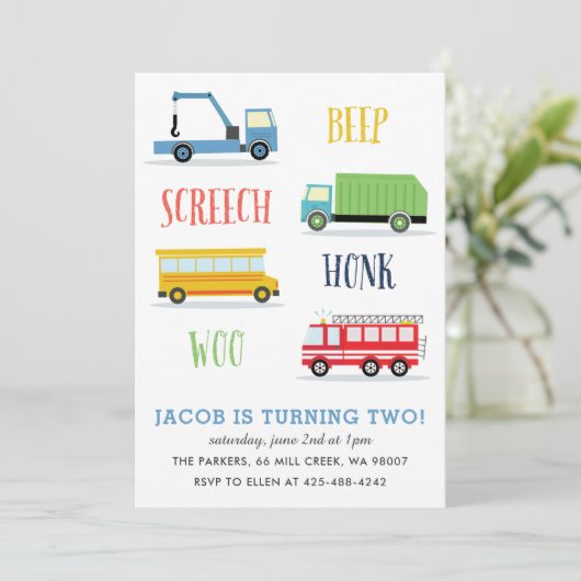 Foep Screech Woo: jarig Kind Party_Blue Kaart (Staand voorkant)