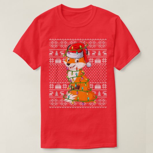 Foes Dierenvriend Santa Hat Ugly for Kerstmis T-shirt (Design voorkant)
