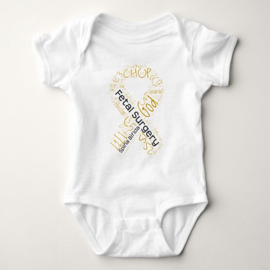 Foetale chirurgie Spina Bifida Text Ribbon Romper (Voorkant)