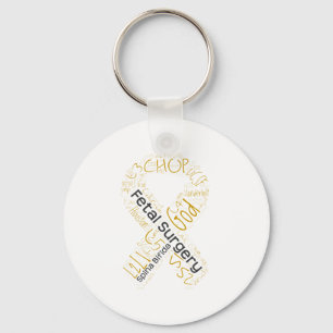 Foetale chirurgie Spina Bifida Text Ribbon Sleutelhanger