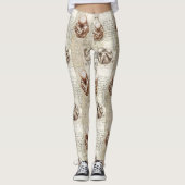 Foettekeningen Leonardo Da Vinci Leggings (Voorkant)
