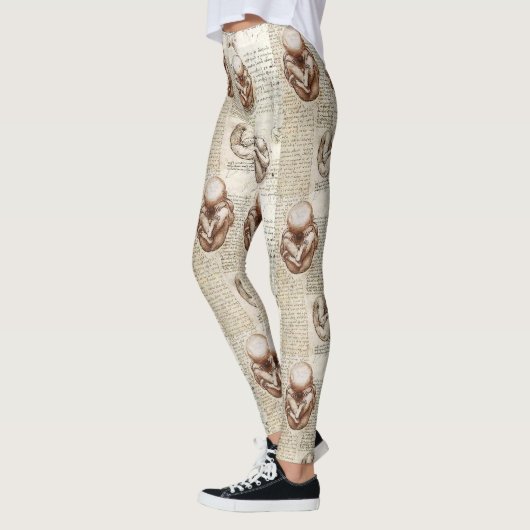 Foettekeningen Leonardo Da Vinci Leggings (Links)