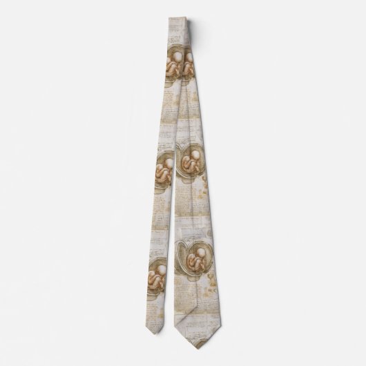 Foettekeningen van Leonardo Da Vinci Stropdas (Achterkant)