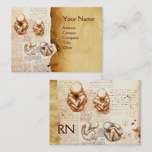 Foetus in de baarmoeder, Ob-Gyn Doctor, Medisch Mo Visitekaartje (Voorkant / Achterkant)