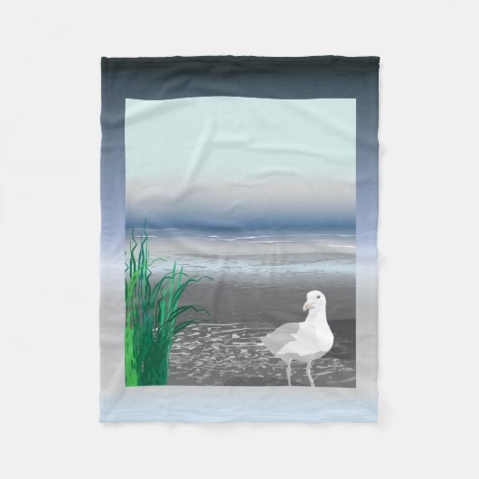 Fog Bank Seagull Fleece Deken (Voorkant)