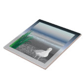 Fog Bank Seagull Trivet Tegeltje (Zijkant)