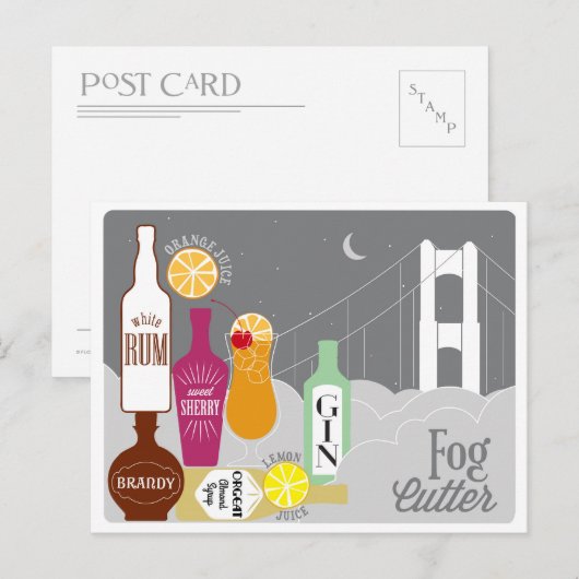 Fog Cutter Tropical Cocktail Briefkaart (Voorkant / Achterkant)