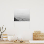 Fog en regen langs de kustlijn poster (Keuken)