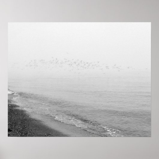 Fog en regen langs de kustlijn poster (Voorkant)