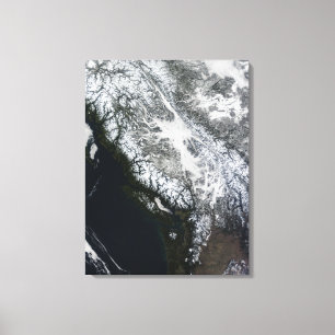 Fog en sneeuw in British Columbia Canvas Afdruk