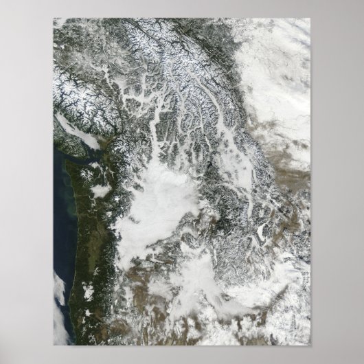 Fog en sneeuw in het noordwesten van de Stille Oce Poster (Voorkant)