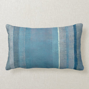 "Fog" Gray and Blue Abstract Art Pillow Kussen