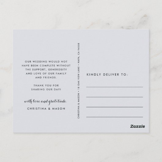 Fog Gray Collage | Weddenfoto Hartelijk dank Briefkaart (Achterkant)