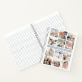 Fog Gray Stripe Photo Collage Notitieboek (Binnen)