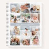 Fog Gray Stripe Photo Collage Notitieboek (Voorkant)