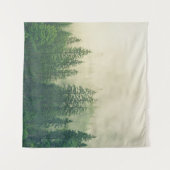 Fog in een sprusbos wandkleed (Voorkant (horizontaal))