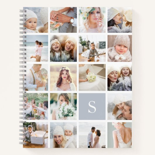 Fog Monogram Foto Collage Notitieboek (Voorkant)