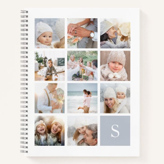 Fog Monogram Foto Collage Notitieboek (Voorkant)