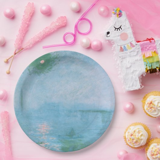 Fog on the Thames (van Claude Monet) Papieren Bordje (Feest)