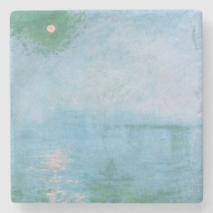 Fog on the Thames (van Claude Monet) Stenen Onderzetter