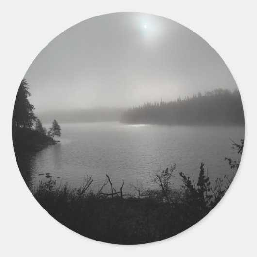 Fog op Cleveland Lake Ronde Sticker (Voorkant)