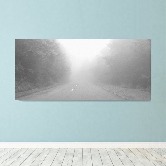 Fog op de Foothills parkway, Tennessee Canvas Afdruk (Insitu (Houten vloer))