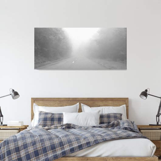 Fog op de Foothills parkway, Tennessee Canvas Afdruk (Insitu (Slaapkamer))