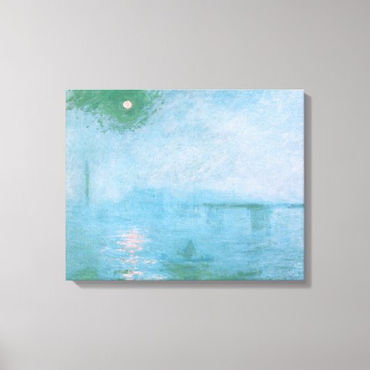 Fog op het schilderij Thames (van Claude Monet) Pr Canvas Afdruk (Voorkant)