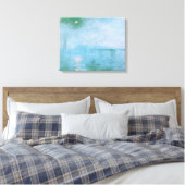 Fog op het schilderij Thames (van Claude Monet) Pr Canvas Afdruk (Insitu (Slaapkamer))