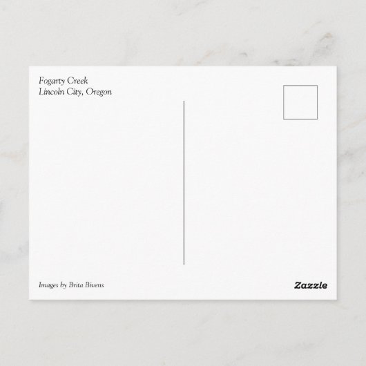 Fogarty Creek, Oregon Briefkaart (Achterkant)